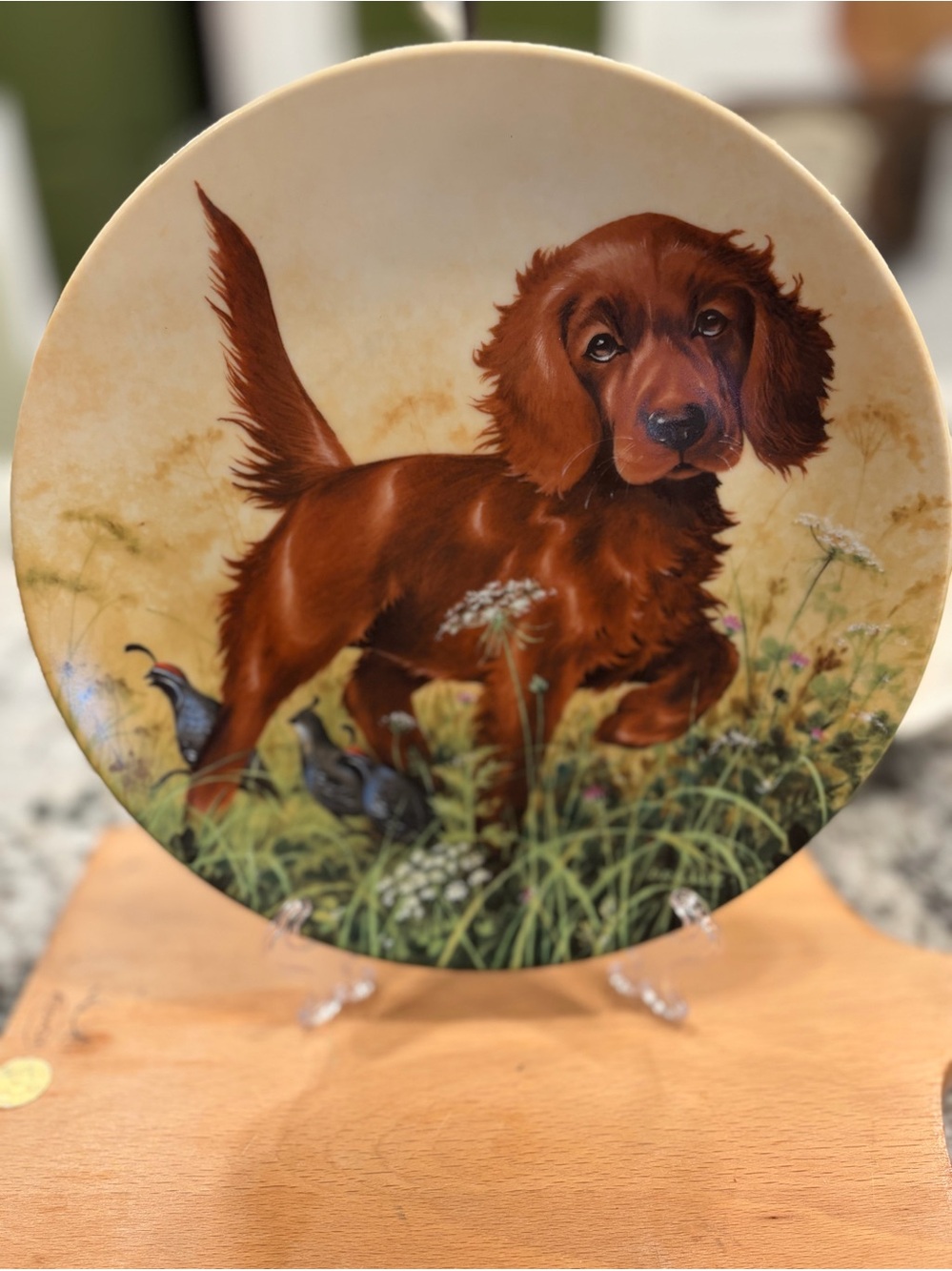 Decorative Brown Puppy Plate - Pet-Themed Collectible vintage